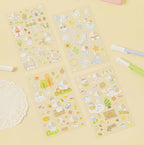 100 Stickers autocollants Quatre saisons & Chien