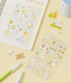 100 Stickers autocollants Quatre saisons & Chien