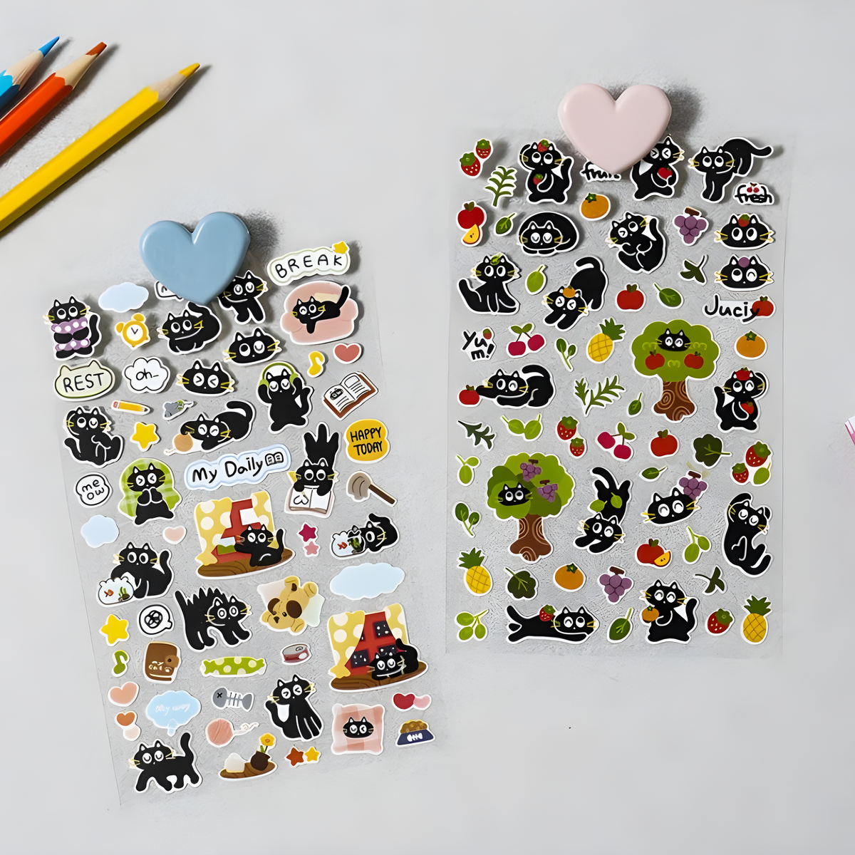 100 Stickers autocollants Chat Noir